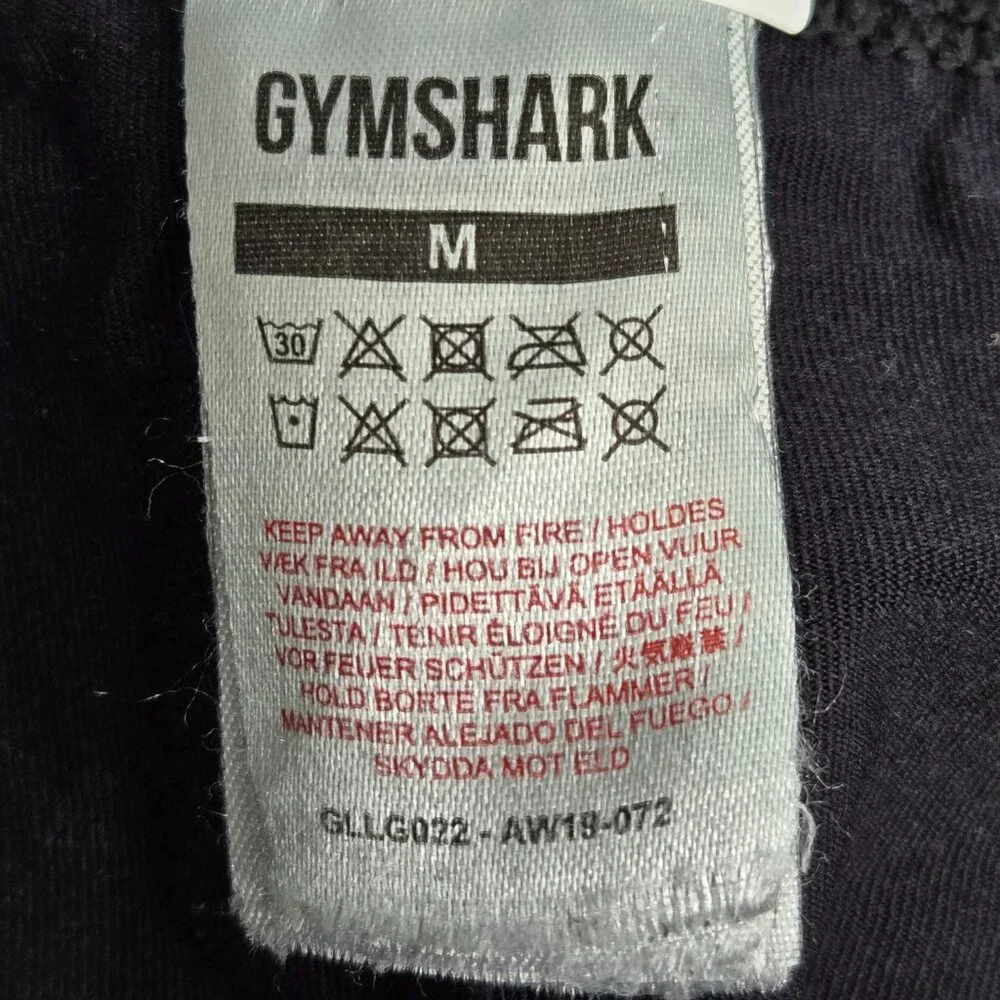 Gymshark Men Activewear‎ Pants M Black Elastane Nylon Running Legging Logo 18